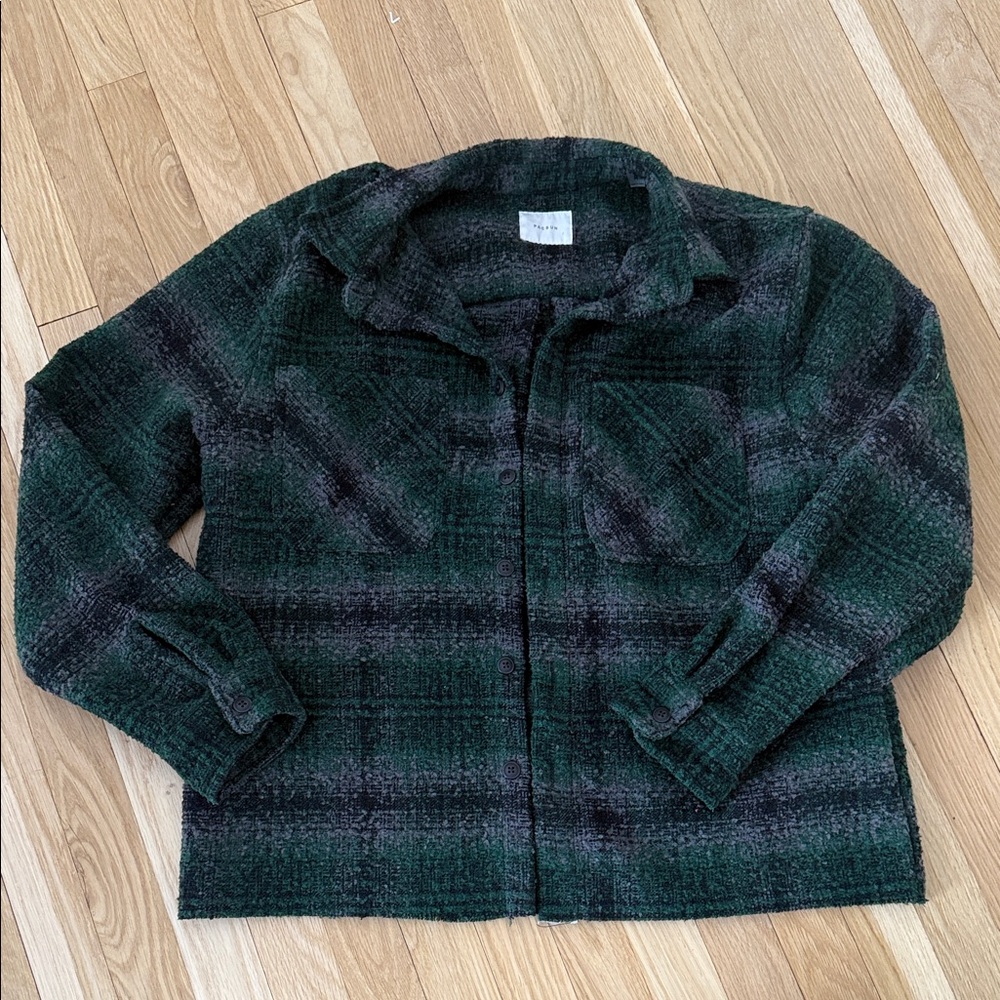PacSun Green and Gray button shirt/jacket